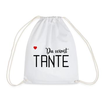 Du wirst Tante - Turnbeutel - Weiß - Vorne