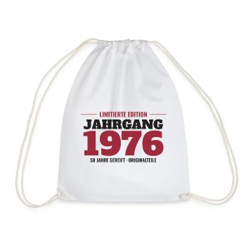 Jahrgang 1976 Limitierte Edition – 50. Geburtstag - Turnbeutel - Weiß - Vorne