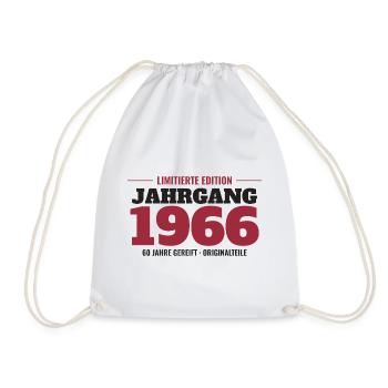 Jahrgang 1966 Limitierte Edition – 60. Geburtstag - Turnbeutel - Weiß - Vorne