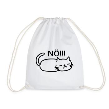Nö Lustige Faule Katze - Turnbeutel - Weiß - Vorne