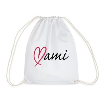 Mami Herz | Heart - Drawstring Bag - white - Front