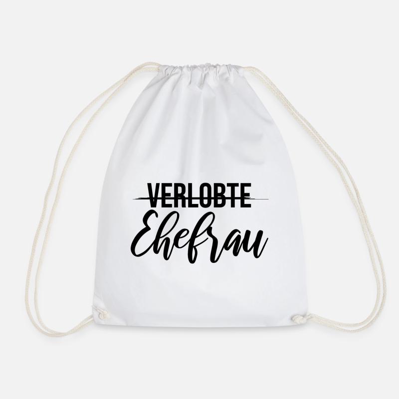 Hochzeit Junggesellenabschied Verlobte Ehefrau - Turnbeutel - Weiß
