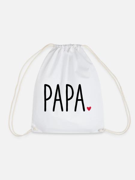 Dad Heart - Gift Father's Day Family Child Love - Drawstring Bag - white