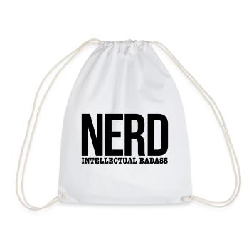 nerd - Drawstring Bag - white - Front