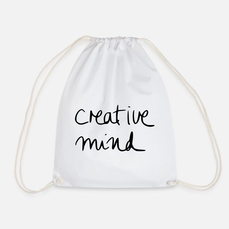 creative mind - Drawstring Bag - white