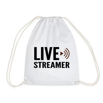 Streamer live streamer - Drawstring Bag - white - Front
