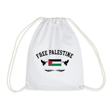 Free Palestine Freedom Palestine - Drawstring Bag - white - Front