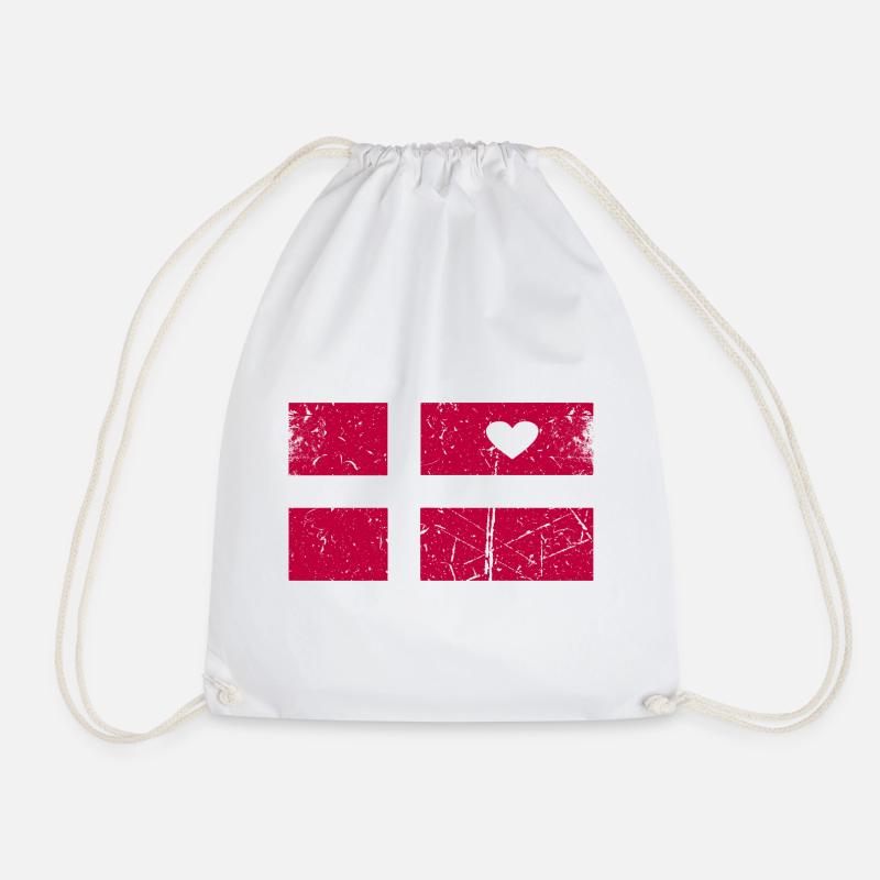 Herzflagge Dänemark Widmung - Turnbeutel - Weiß