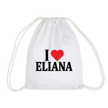 T-Shirt Ich liebe Eliana T-Shirt Geschenkidee - Turnbeutel - Weiß - Vorne