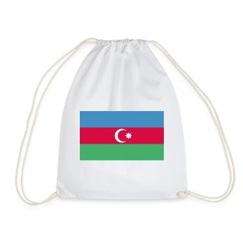 Azerbaijan flag Bayrak - Drawstring Bag - white - Front