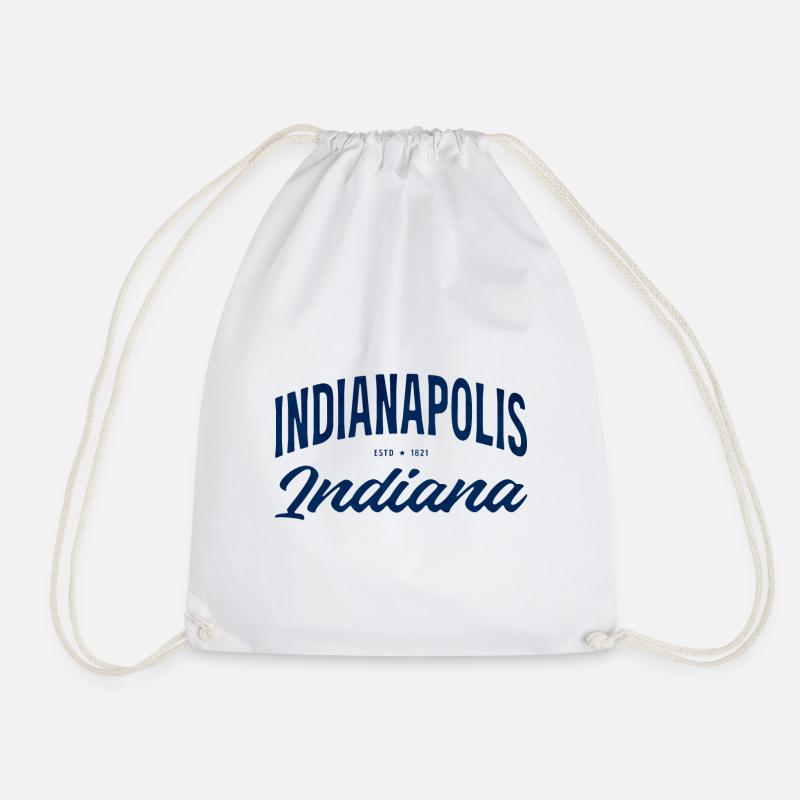 Indy Vintage Indianapolis Script - Turnbeutel - Weiß