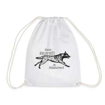 Better striped than small-minded - 2 - Drawstring Bag - white - Front