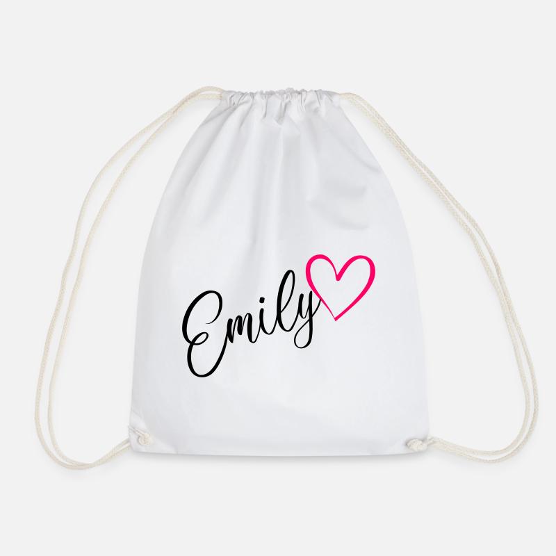 Emily Name Vorname Herz pink - Turnbeutel - Weiß