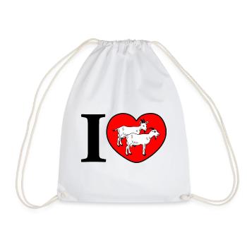 Goats in the heart - Drawstring Bag - white - Front