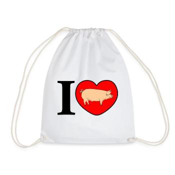 J’aime les cochons - Sac de sport léger - blanc - Devant