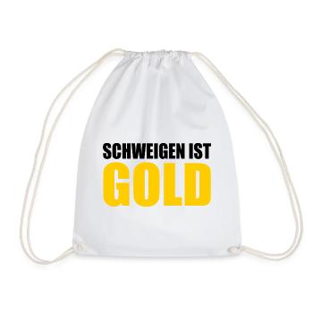 schweigen ist gold - Turnbeutel - Weiß - Vorne