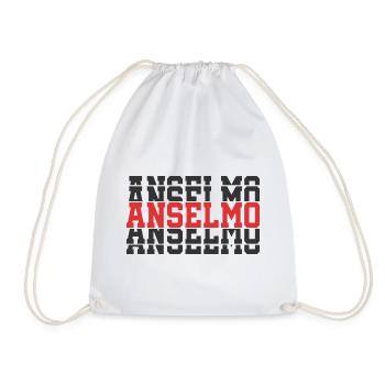 T-Shirt Anselmo T-Shirt Geschenkidee gestapelter Text - Turnbeutel - Weiß - Vorne