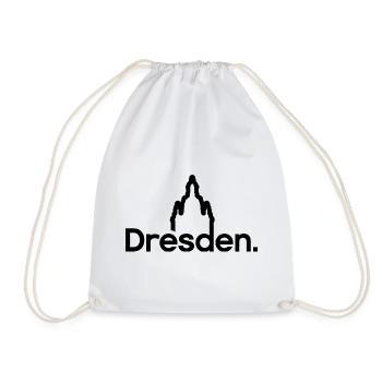 Dresden Frauenkirche Typografie Logo Linien icon - Turnbeutel - Weiß - Vorne