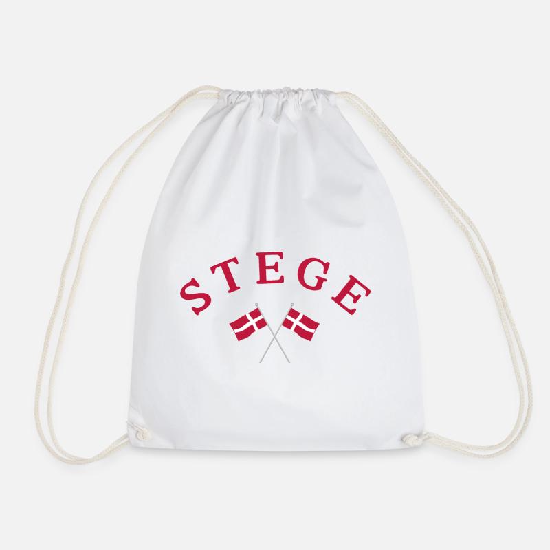 Stege Flags Denmark - Drawstring Bag - white