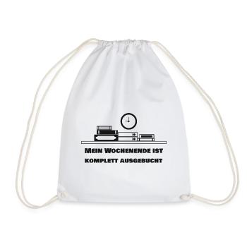 My weekend is fully booked - Drawstring Bag - white - Front