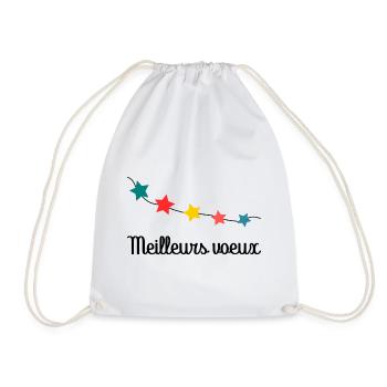 HAPPY NEW YEAR. HAPPY NEW YEAR. BEST WISHES - Drawstring Bag - white - Front