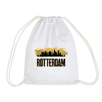 Rotterdam Niederlande Holland Skyline Stadt Gold - Turnbeutel - Weiß - Vorne