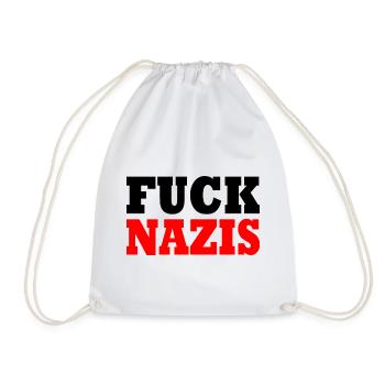 Fuck nazis - Turnbeutel - Weiß - Vorne