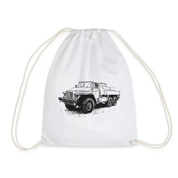Ural Power – heavyweight on wheels - Drawstring Bag - white - Front