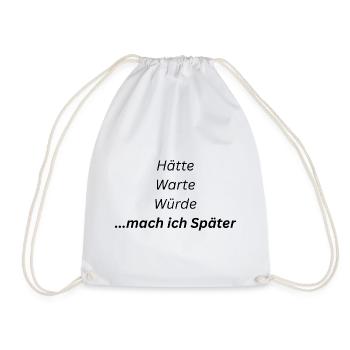 Mach_ich_spaeter - Drawstring Bag - white - Front