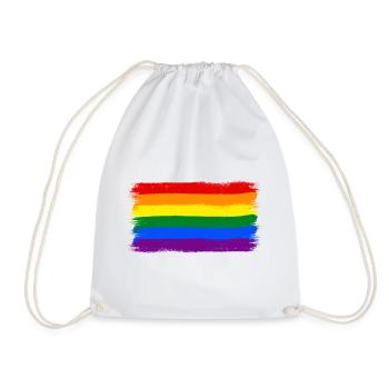 Rainbow Flag LGBTQ+ - Drawstring Bag - white - Front