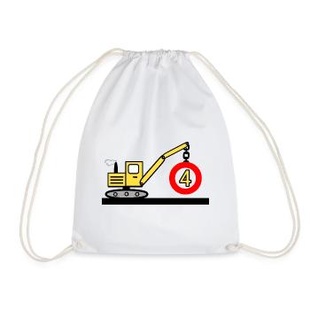 Bagger - Turnbeutel - Weiß - Vorne