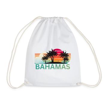 Bahamas Sunset Palm Silhouette - Turnbeutel - Weiß - Vorne
