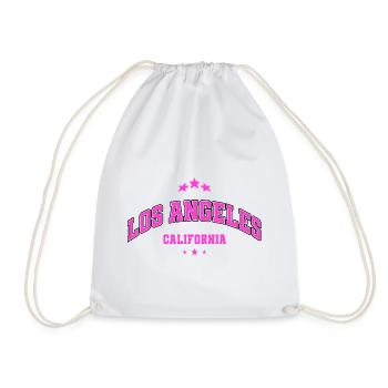 Los Angeles Neon Pink Schriftzug - Turnbeutel - Weiß - Vorne