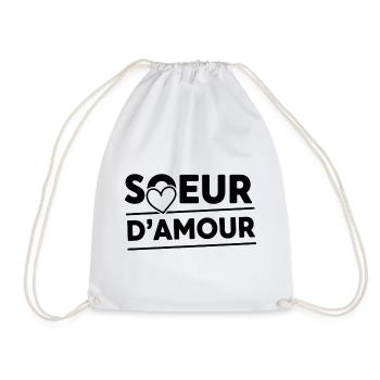 Soeur d’amour - cadeau pour soeur - Sac de sport léger - blanc - Devant