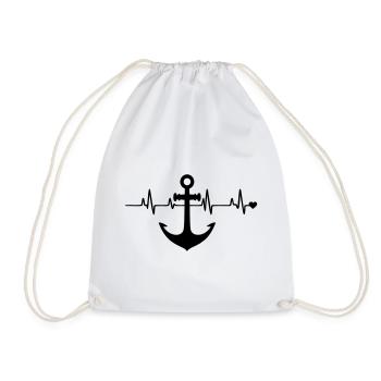 Anchor - Drawstring Bag - white - Front