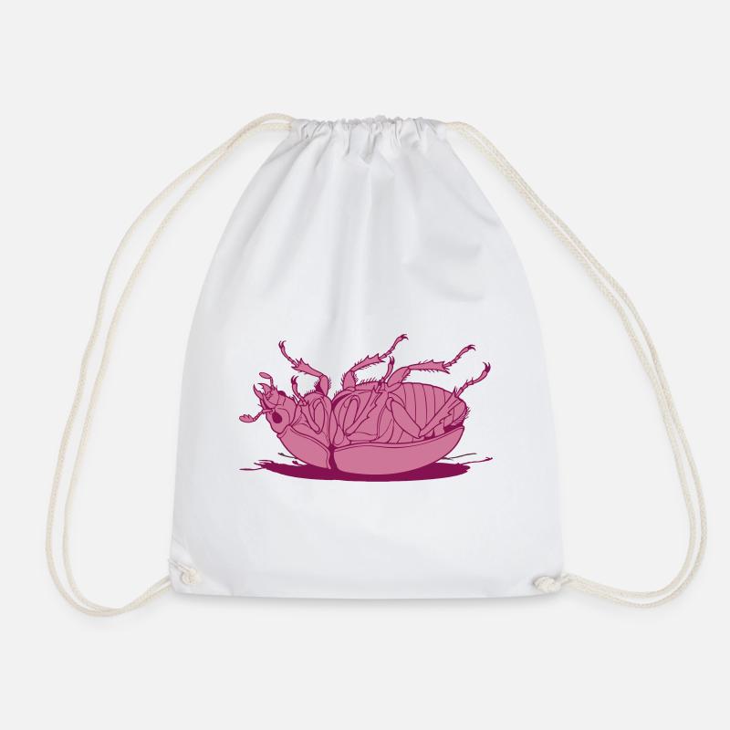 Tipped-over cockroach - Drawstring Bag - white