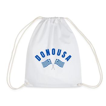 Donousha Crossed Flags Emblem - Drawstring Bag - white - Front