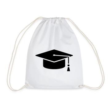 Graduation Cap Absolvent Logo - Turnbeutel - Weiß - Vorne