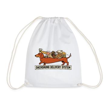 Dackel-Liefersystem – Funny Dog Design - Turnbeutel - Weiß - Vorne