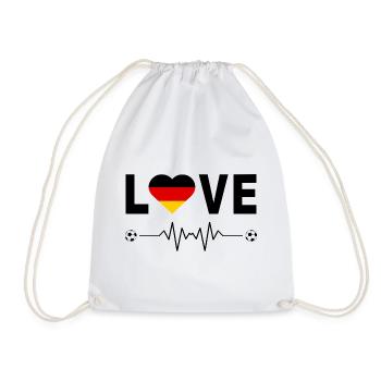 Coupe du monde d’amour de football drapeau Allemagne LOVE - Sac de sport léger - blanc - Devant