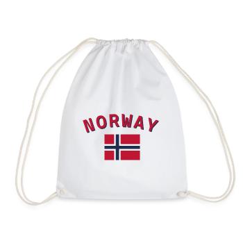 Texte courbé de Norvège avec drapeau - Sac de sport léger - blanc - Devant