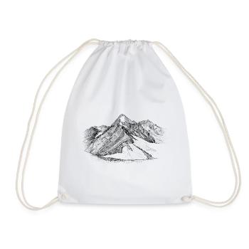 Königspitze silhouette Ortles-Alps summit design - Drawstring Bag - white - Front