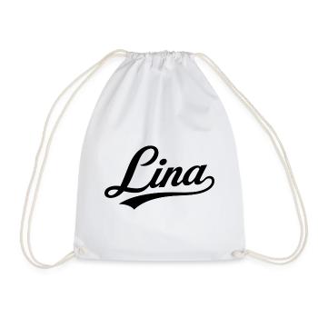 Lina Name Geschenk Erste Letzte Familie - Turnbeutel - Weiß - Vorne