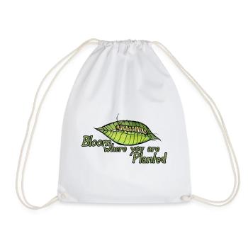 Bloom Where You Are Planted - Drawstring Bag - white - Front