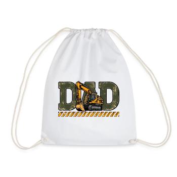 Bagger-Dad-Shirt, Bau-Dad-T-Shirt - Turnbeutel - Weiß - Vorne