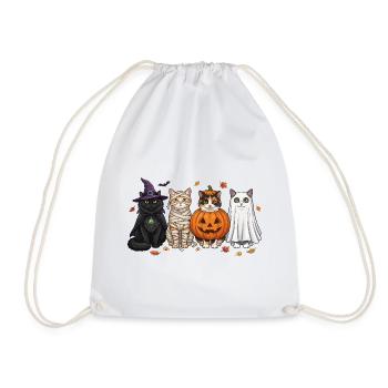 Halloween Kitty Quartett - Turnbeutel - Weiß - Vorne