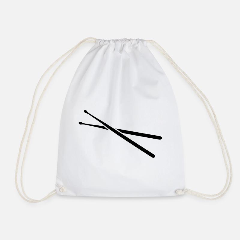 drums - Drawstring Bag - white
