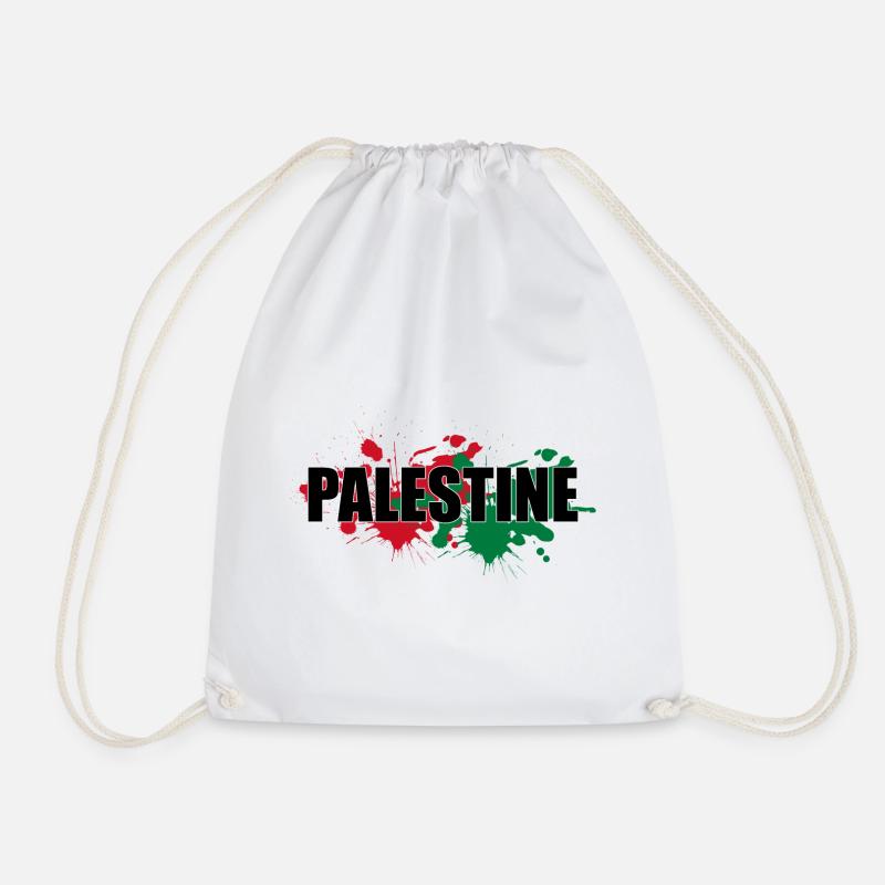 Palestine - Drawstring Bag - white