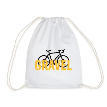 Gravel bike - Drawstring Bag - white - Front