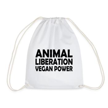 animal liberation Vegan power - Turnbeutel - Weiß - Vorne